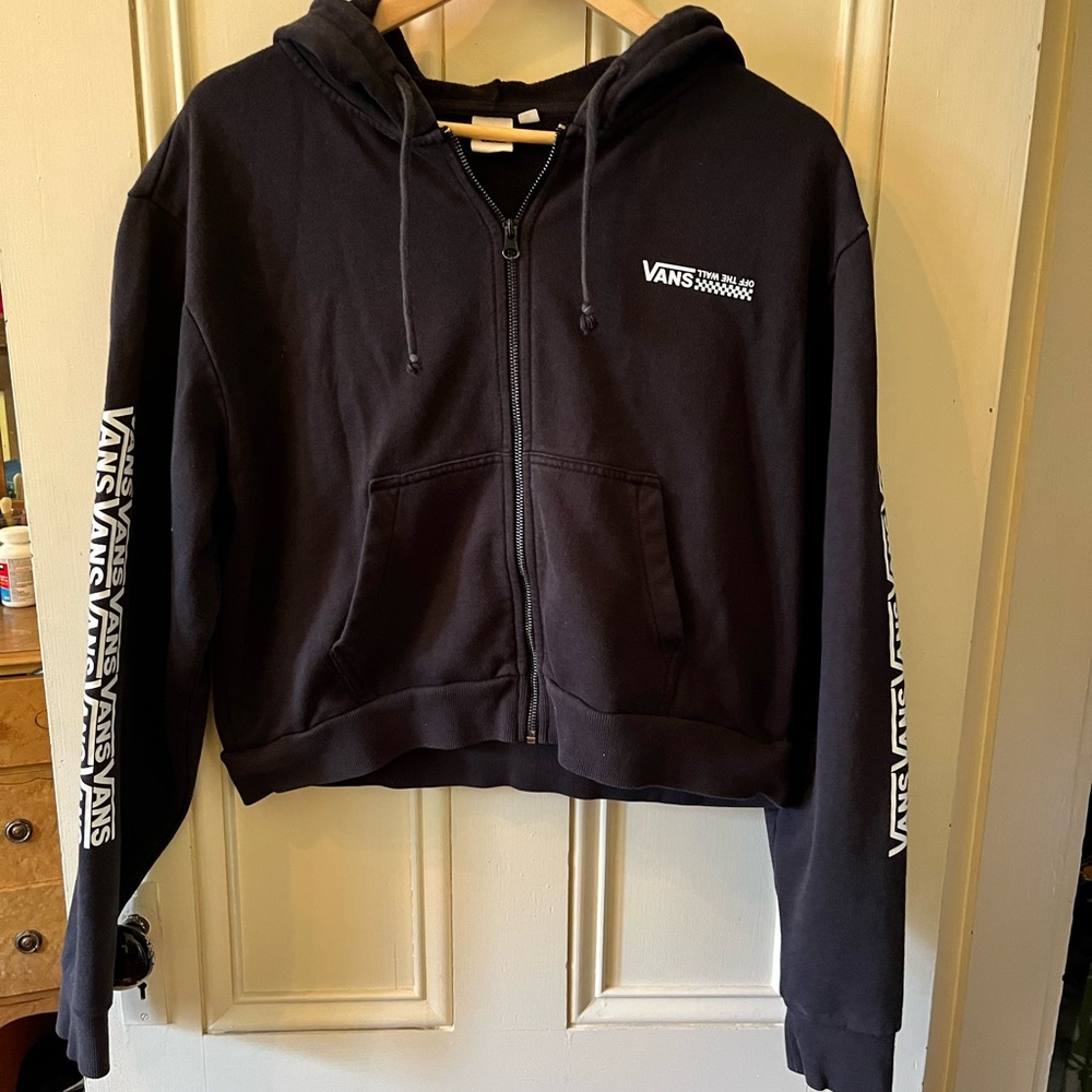 Black Vans Cropped Hooded sweatshirt